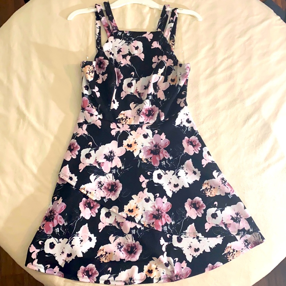 Floral Black Dress